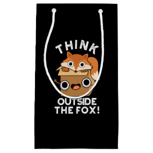 Petit Sac Cadeau Pensez Outsife Le Fox drôle Animal Pun Dark BG
