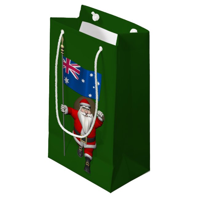 Petit Sac Cadeau Père Noël Avec Drapeau D'Australie (Devant Angle)