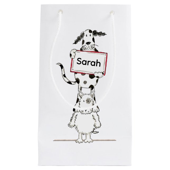 Petit Sac Cadeau Personalised Cute Dog Acrobat  (Devant)