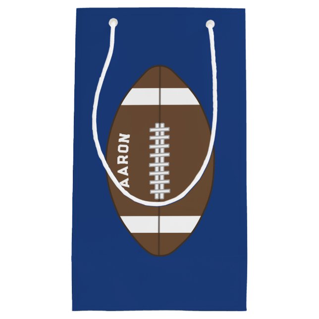 Petit Sac Cadeau Personalized Blue Football Gift Bag (Devant)