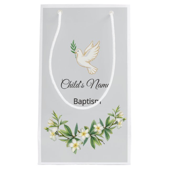 Petit Sac Cadeau Personalized Botanical Baptism Gift Bag (Devant)