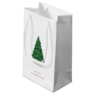 Petit Sac Cadeau Personalized Pine Tree Merry Christmas Gift Bag