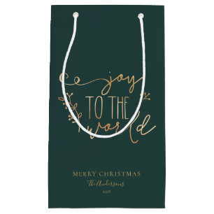 Petit Sac Cadeau Personnalisé Rustic Joyeux Noël Nom de famille