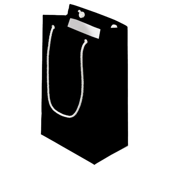 Petit Sac Cadeau Personnaliser simple Noir couleur solide (Devant Angle)