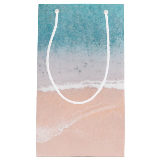 Petit Sac Cadeau Personnalisez Seaside Beach Blue Sea Sand Modèle (Devant)