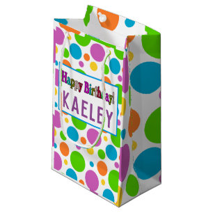 Petit Sac Cadeau Personnalisez votre Polka-dot coloré
