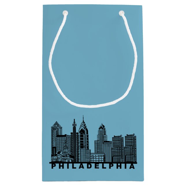 Petit Sac Cadeau Philadelphia Skyline Silhouette  (Dos)