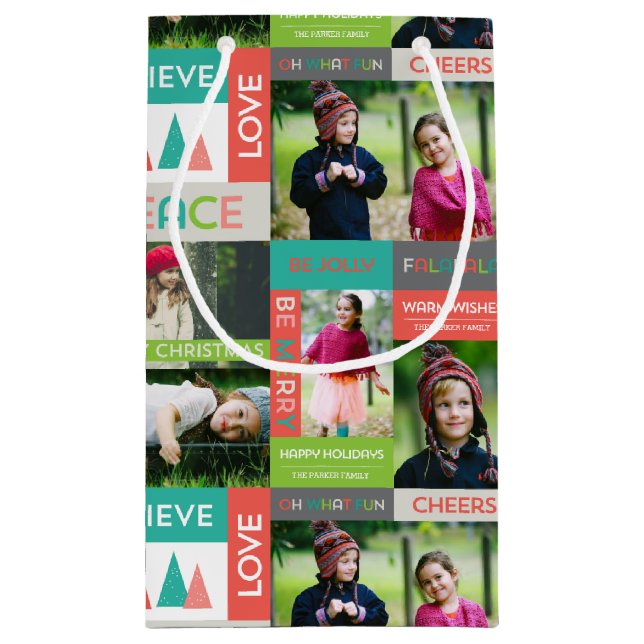 Petit Sac Cadeau Photo de vacances Joyeuse et brillante (Dos)