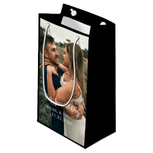 Petit Sac Cadeau Photo du jour de mariage personnalisé
