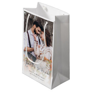 Petit Sac Cadeau Photo Overlay Script Merci tellement Favoriser le