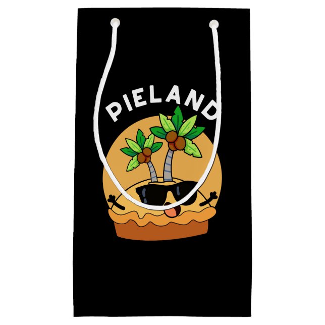Petit Sac Cadeau Pie-land Funny Island Pun Dark BG (Devant)
