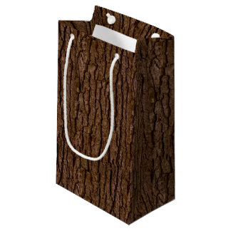 Petit Sac Cadeau Pièce de Faux rustique de l'écorce d'arbre à grain
