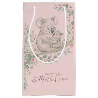Petit Sac Cadeau Pink, Gentle Koala Mom and Joey