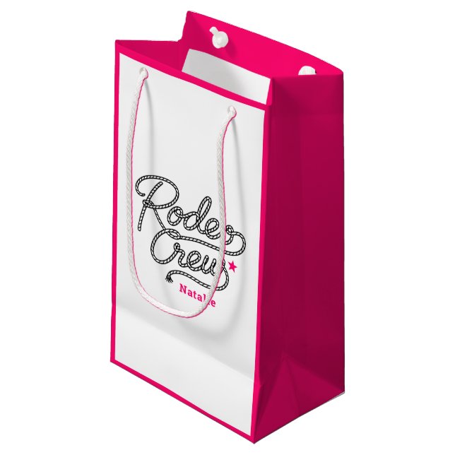 Petit Sac Cadeau Pink Rodeo Crew Cowgirl Bachelorette (Devant Angle)