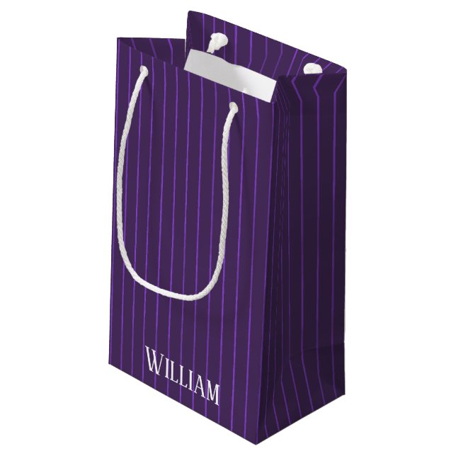 Petit Sac Cadeau Pinstripes pourpres (Dos Angle)