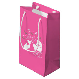 Petit Sac Cadeau Pit Bull Chien Baby shower rose fille Pitbull