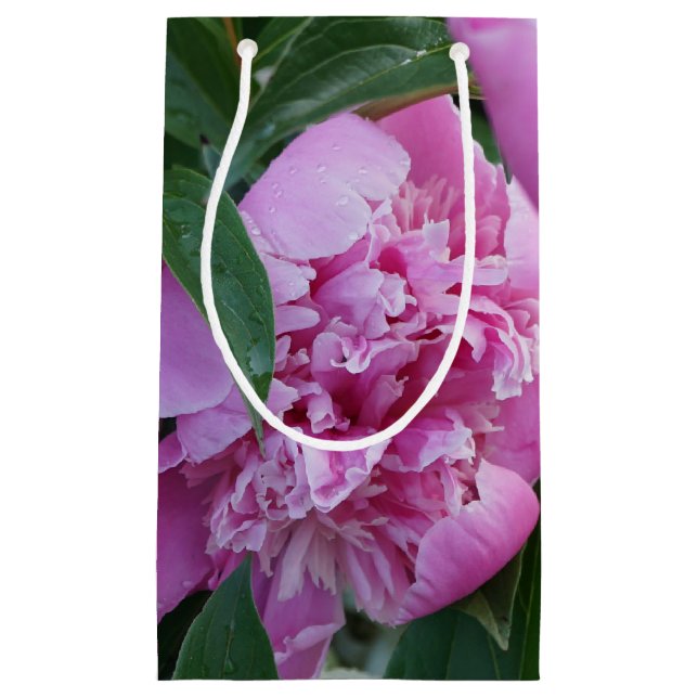 Petit Sac Cadeau Pivoine rose (Devant)