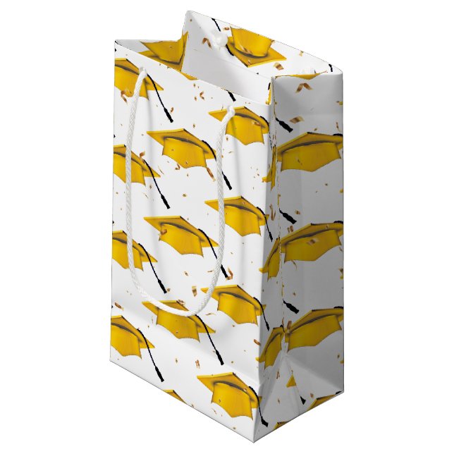 Petit Sac Cadeau Plafond d'or avec Confetti (Devant Angle)