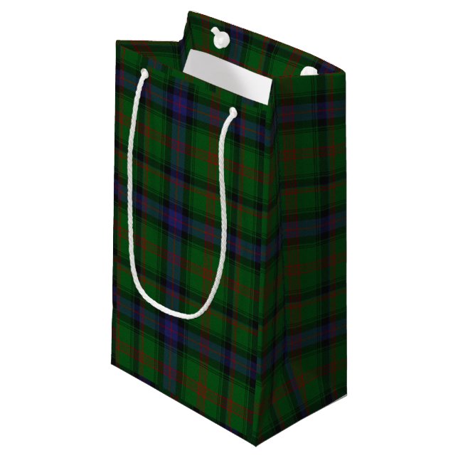 Petit Sac Cadeau Plaid bleu vert tartan Park (Devant Angle)