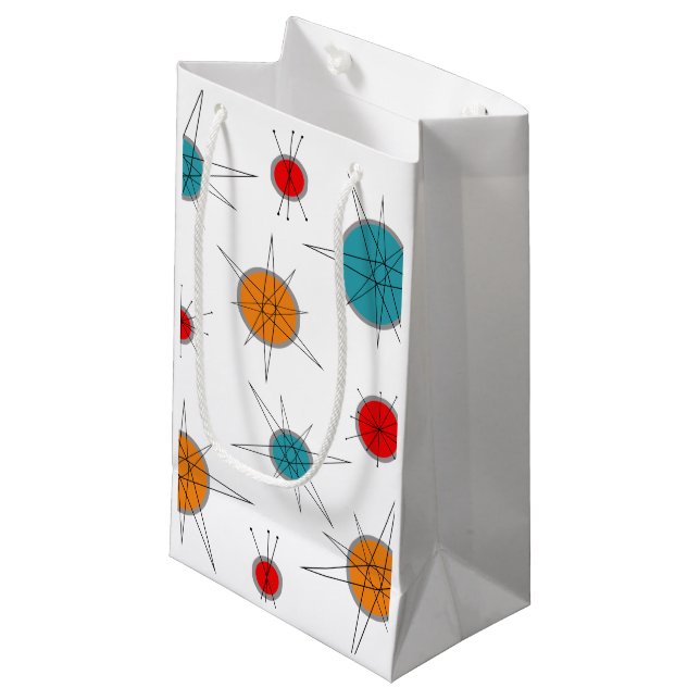 Petit Sac Cadeau Planètes rétro de l'ère atomique (Devant Angle)