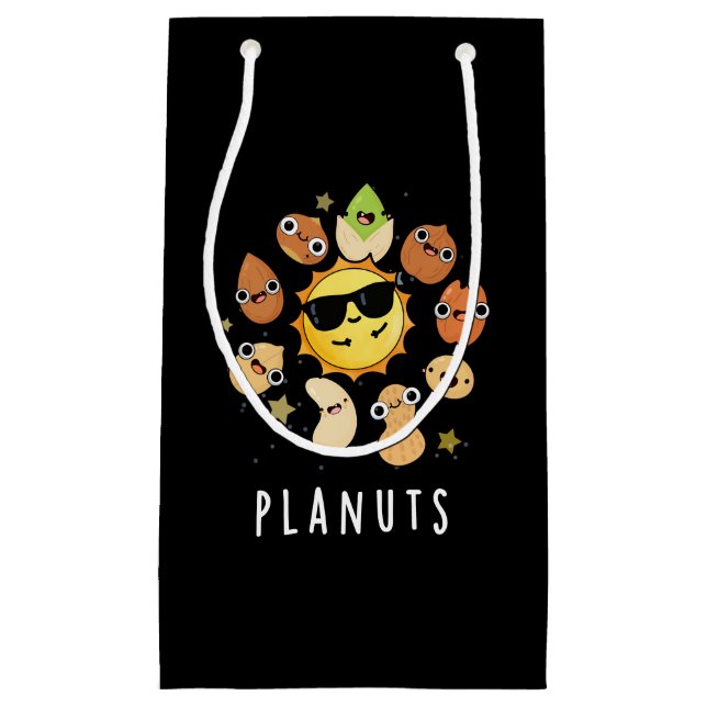 Petit Sac Cadeau Planuts Funny Astronomie Nuts Pun Dark BG (Devant)