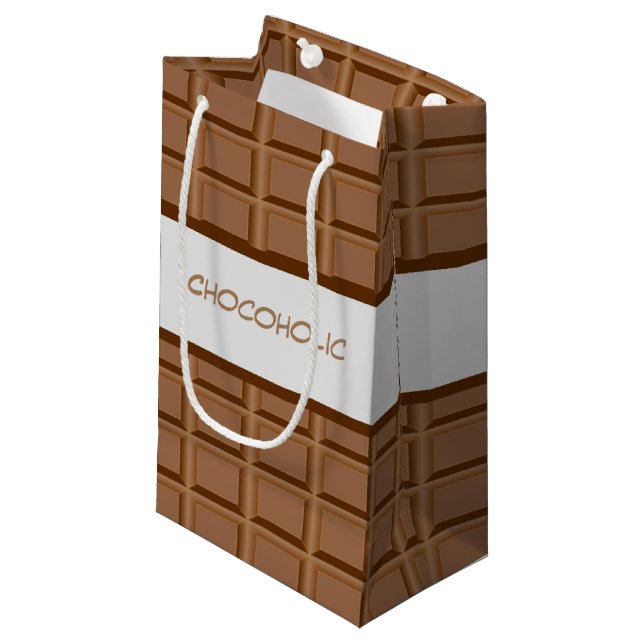 Petit Sac Cadeau Plaque chocolat chocolat chocolat chocoholique (Devant Angle)
