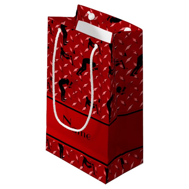 Petit Sac Cadeau Plaque d'acier rouge nommée de diamant luttant