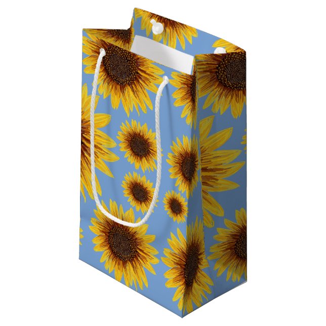 Petit Sac Cadeau Pluie de tournesol (Devant Angle)