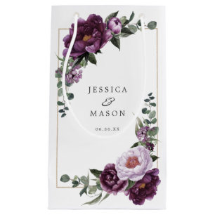 Petit Sac Cadeau Plum Peonies Floral Hotel Mariage Cadeau