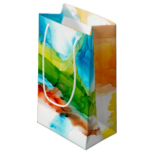 Petit Sac Cadeau Plume primaire - aquarelles