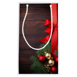 Petit Sac Cadeau Pochette Cadeau "Ruban Rouge"