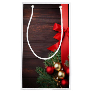 Petit Sac Cadeau Pochette Cadeau "Ruban Rouge"