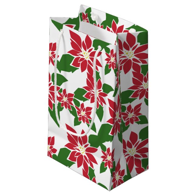 Petit Sac Cadeau Poinsettia (Devant Angle)