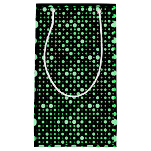 Petit Sac Cadeau Point Polka 02.Vert. BG noir