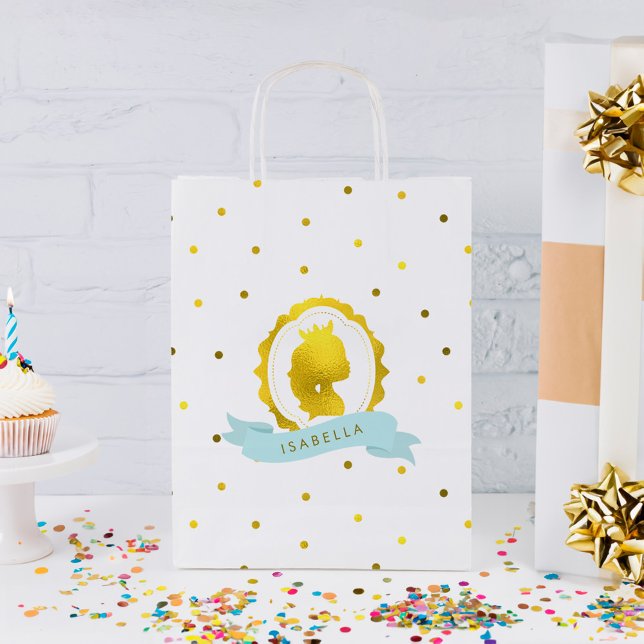 Petit Sac Cadeau Points Mint Faux Gold Cameo et Confetti (Créateur téléchargé)