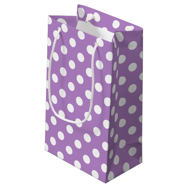 Petit Sac Cadeau Pois blancs sur Thistle Purple (Dos Angle)