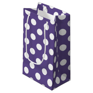 Petit Sac Cadeau Pois blancs sur ultra violet