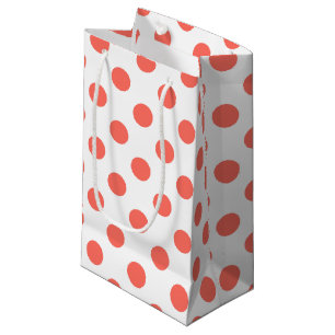 Petit Sac Cadeau Pois de corail vivant sur blanc