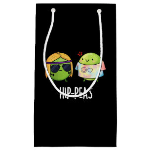 Petit Sac Cadeau Pois de hanche drôle Hippie Peas Pun Dark BG