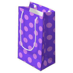 Petit Sac Cadeau Pois Lilac sur periwinkle