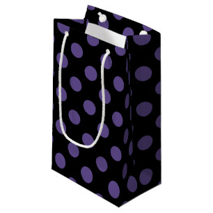 Petit Sac Cadeau Pois ultra violets en noir