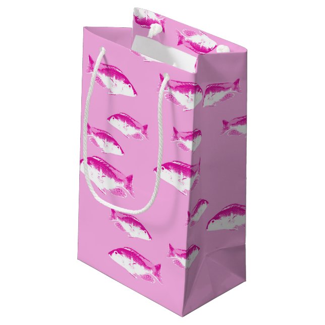 Petit Sac Cadeau Poisson rose (Dos Angle)