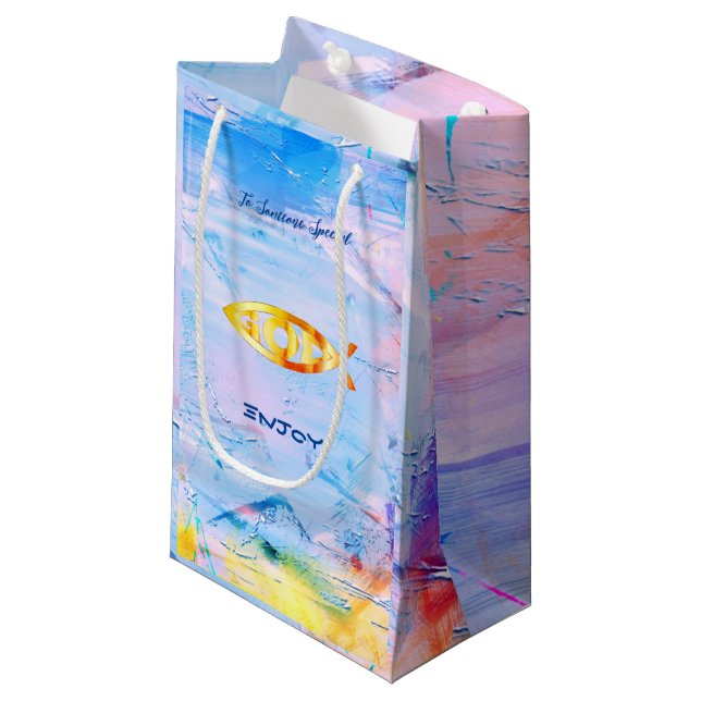 Petit Sac Cadeau Poissons Zodiac (Devant Angle)