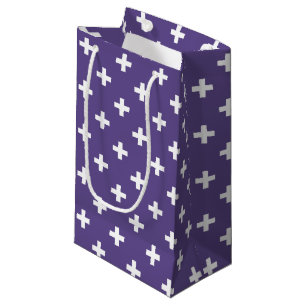 Petit Sac Cadeau Polka blanche croise sur ultra violet
