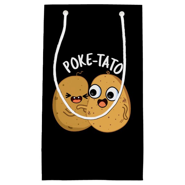 Petit Sac Cadeau Pomme de terre drôle tato jeu de patates foncé BG (Devant)