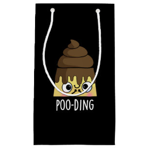 Petit Sac Cadeau Poo-ding Funny Poop Pudding Pun Dark BG