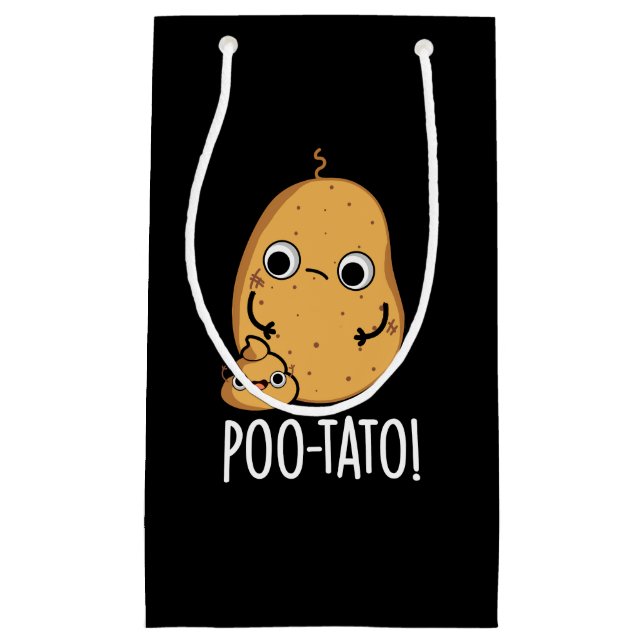 Petit Sac Cadeau Poo-tato drôle Veggie Poop Pun Poop Dark BG (Devant)