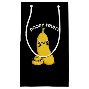 Petit Sac Cadeau Poopy Fruit Funny Fruit Banana Pun Dark BG