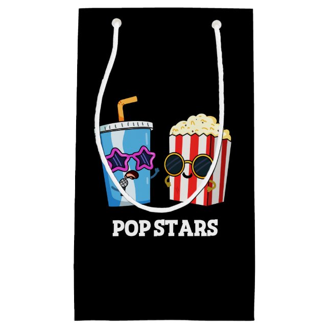Petit Sac Cadeau Pop Stars Funny Snack Pun Dark BG (Devant)