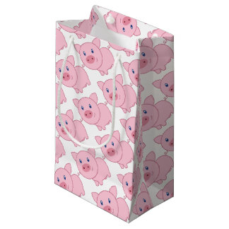 Petit Sac Cadeau Porcs roses